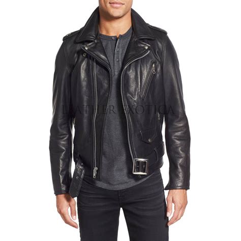 If there's a piece of apparel most associated with motorcycling, it's undoubtedly the leather motorcycle jacket. Belted Waist Men Motorcycle Leather Jacket - Leatherexotica