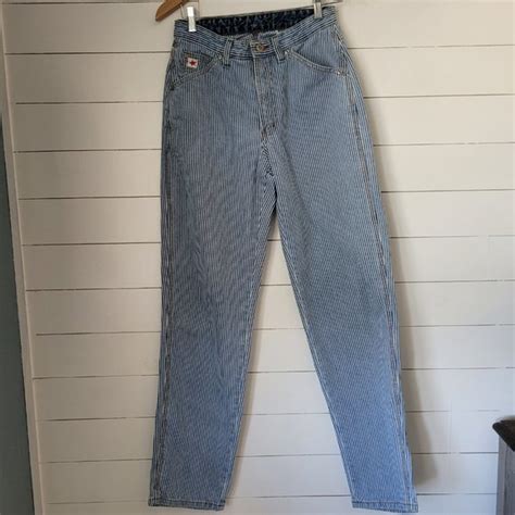 Rockies Jeans Vintage Womens Rockies Relaxed High Waisted Pin Strip