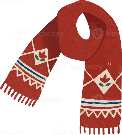 Hand Drawn Red Scarf 14180170 Png