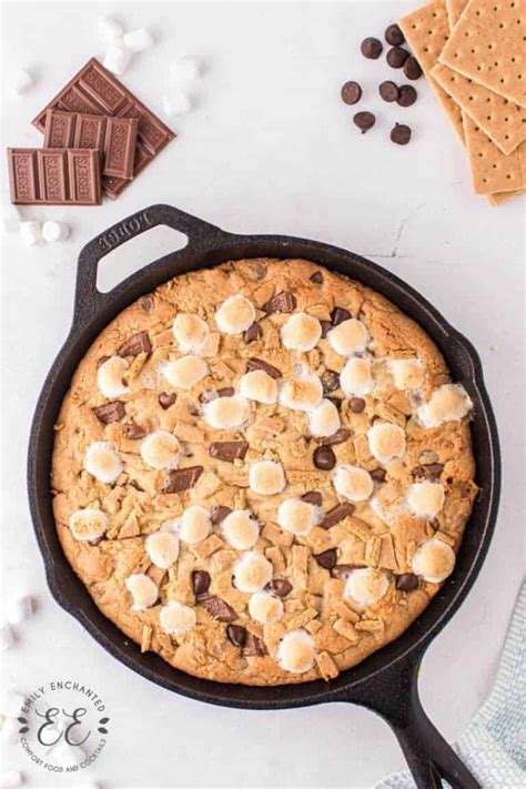 The Best Smores Skillet Cookie With Marshmallows And Graham Crackers