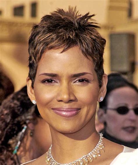 Halle berry short hairstyles looks. Halle Berry Short Straight Casual Hairstyle - Chocolate ...