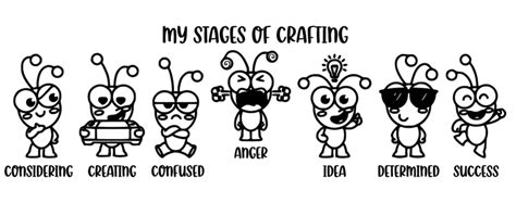 7 Stages Of Crafting Svg Cricut Cutie Stages Of Crafting Svg Etsy