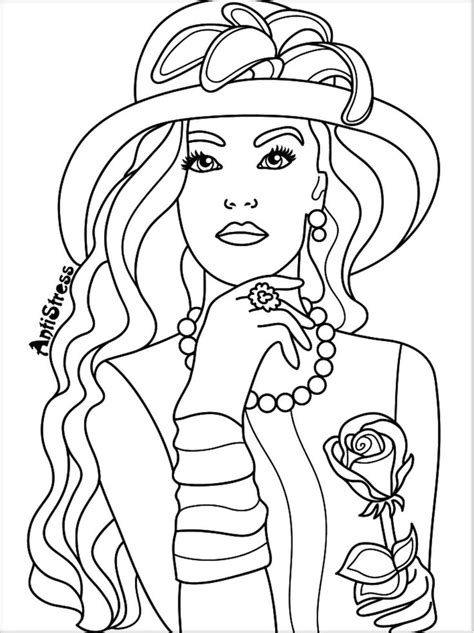Pin On Beautiful Women Coloring Pages For Adults