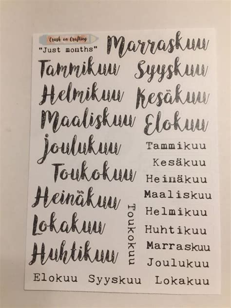 Just Months Stickers Most In Finnish Design By Heli From