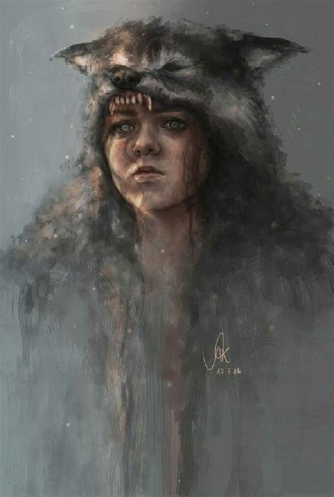 Arya Stark Wolf Game Of Thrones Arya Game Of Thrones Art Game Of