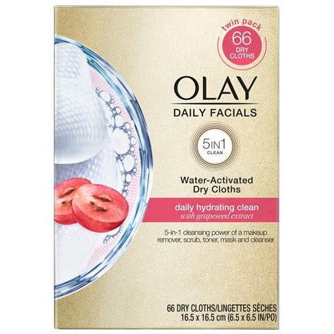 Olay Daily Facials 5 In 1 Daily Hydrating Cleansing Dry Cloths 66