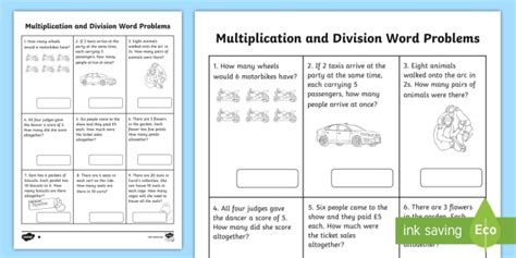 math2x + 3 = 15/math. Year 2 Multiplication and Division Word Problems x2, x5, x10