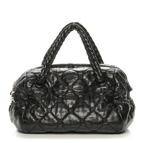 Chanel Lambskin Quilted Hidden Chain Bowler Black Fashionphile