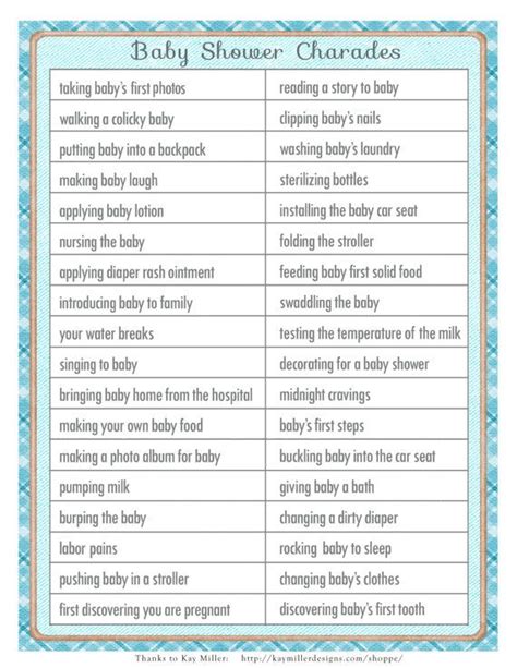 Baby Charades Words List