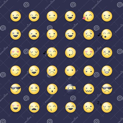smileys vector icon set emoticons pictograms stock vector illustration of emoji comic 100892492