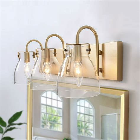 Lnc Bathroom Light Fixtures Gold Vanity Light Fixture With Glass