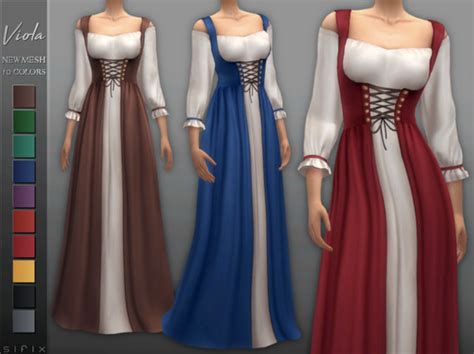 Viola Dress In 2020 Sims 4 Dresses Sims 4 Clothing Sims 4