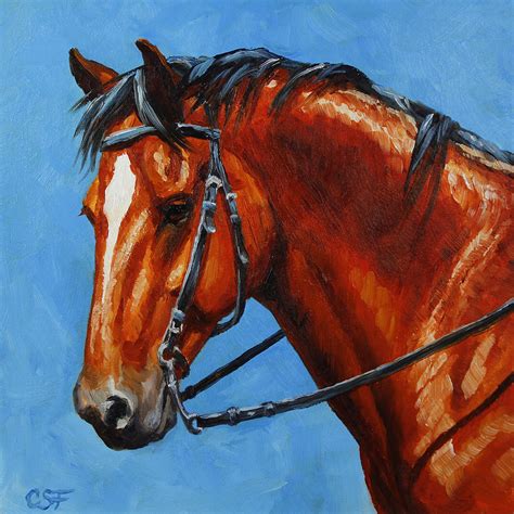 Fiery Red Bay Horse Painting By Crista Forest