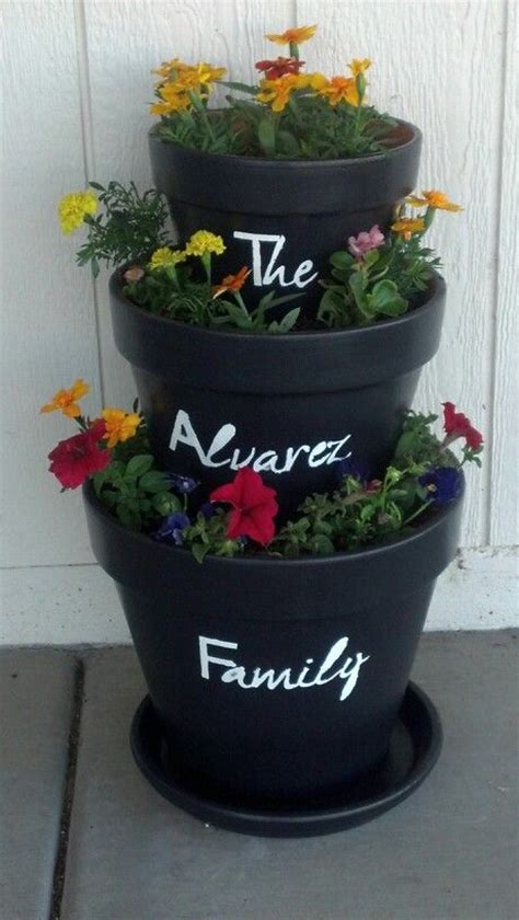 My Very Own Stacked Flower Potso Much Fun To Make Outside