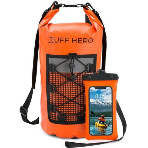 Tuff Hero Waterproof Dry Bag Backpack With Phone Pouch And Carrying Straps 10l 20l