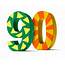 Colorful Paper Mache Number On A White Background  90 — Stock