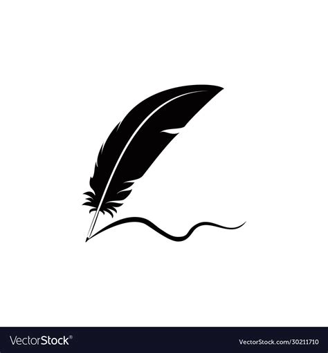 Feathers And Signature Logo Icon Design Royalty Free Vector