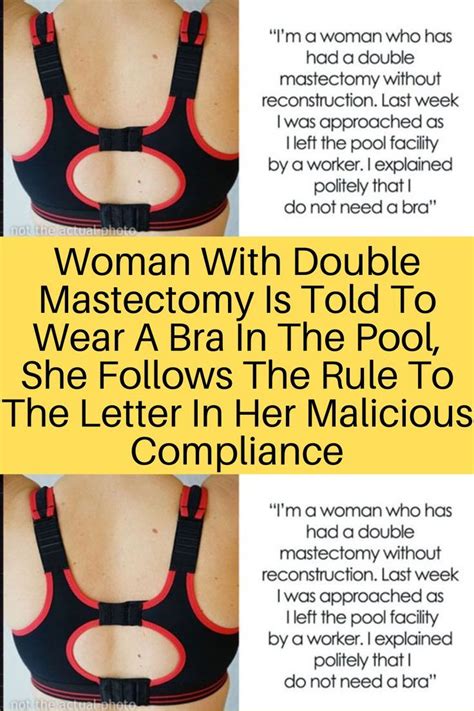 Woman With Double Mastectomy Is Told To Wear A Bra In The Pool She Follows The Rule To The