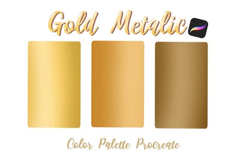 Gold Metallic Procreate Color Palette Instant Download Etsy