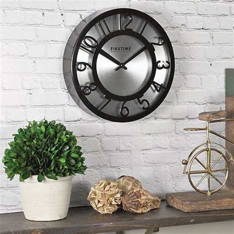Firstime 8 Black On Steel Wall Clock At Staples