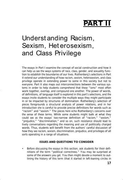 Part Ii Understanding Racism Sexism Heterosexism And Class