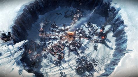 Frostpunk Game Hd Wallpaper Icy Cityscape Background
