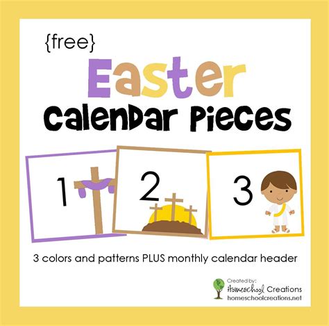 Easter Pocket Chart Calendar Pieces Free Printable Printable