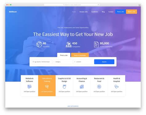 Skillhunt - Job Search HTML Website Template - DesignHooks