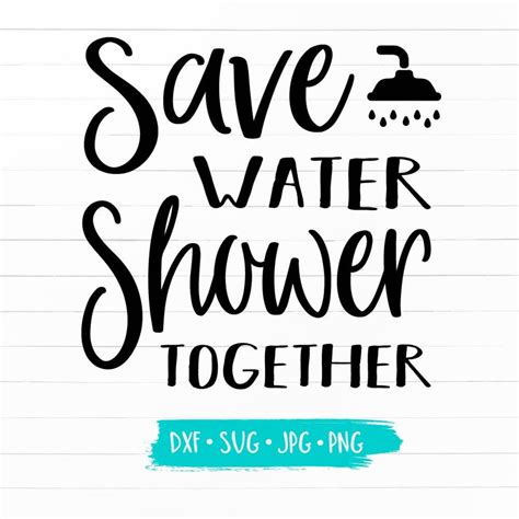 Save Water Shower Together Bathroom Couple Design Svg Dxf  Etsy
