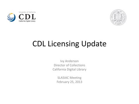 Ppt Cdl Licensing Update Powerpoint Presentation Free Download Id