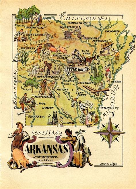 Arkansas Vintage Map 1946 United States Usa By Carambasvintage 1600