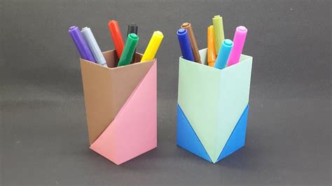 Paper Crafts Origami Diy Origami Pen Holder Diy Desk Ts Origami
