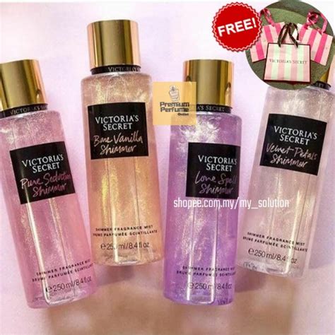 victoria secret perfume body mist shimmer collection for her 250 ml shopee malaysia