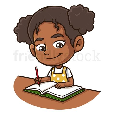 Girl Doing Homework Clipart