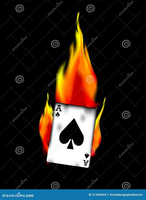Ace Of Spades On Fire Vector Clip Art 21445694