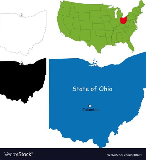 Ohio Map Royalty Free Vector Image Vectorstock