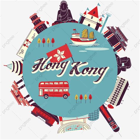 Hong Kong Tourism Vector Material Landmark Building Redbud Park Hong
