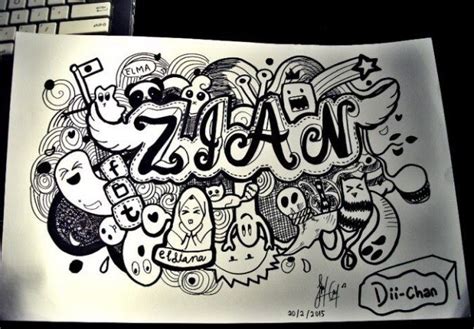 Gambar grafiti nama 3d, huruf, tulisan yang keren, mudah, simple. Gambar Doodle Tulisan Doraemon- 4 Cara Membuat Doodle Art ...