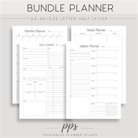 Daily planner, weekly planner, monthly planner, printable planner,yearly planner, planner bundle ...