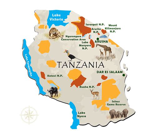 Tanzania Map Safari Top Climbers Expedition
