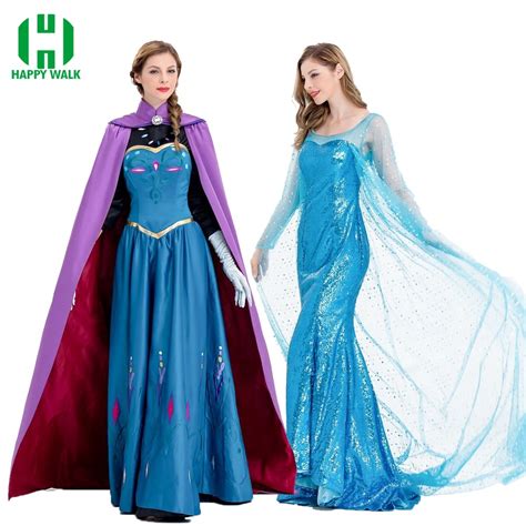 Princess Anna Elsa Princess Dress Queen Anna Costume Adult Snow Grow