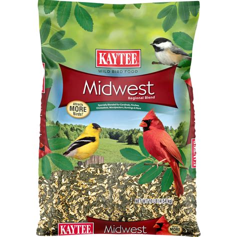 Kaytee Midwest Regional Blend Wild Bird Feed And Seed 10 Lbs