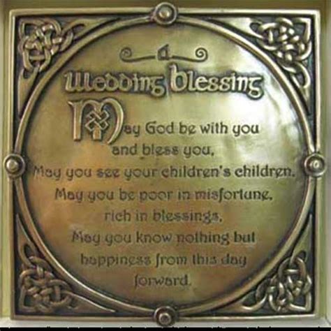 Irish Wedding Blessing Plaque Bronze