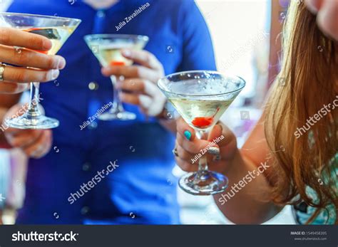 Cheers Group People Drinking Toasting Restaurant Stock Photo 1549458395