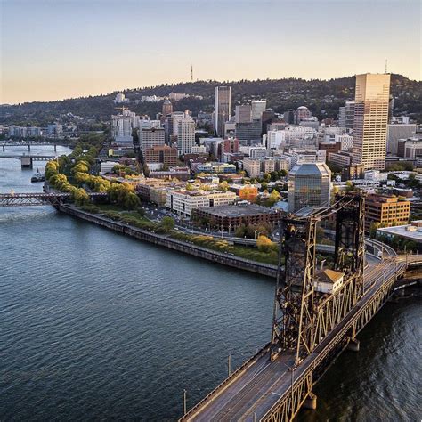 Gorgeous View Of Downtown Portland From Above The Steel Bridge Photo