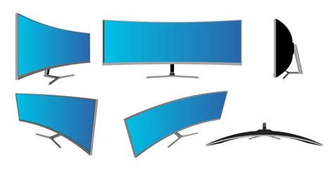 Smart Tv Curved 3d Realistic Mockup Smart Tv Curved Frame With Blank