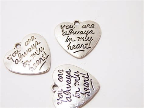 Items Similar To 4 You Are Always In My Heart Charm Silver Heart