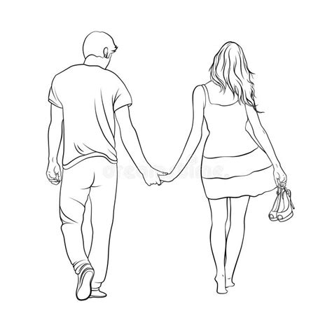 Sketches Of Couples Holding Hands Coloring Pages