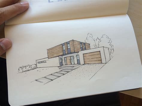 Design Architektur Architecture Einfamilienhaus Home House Sketch