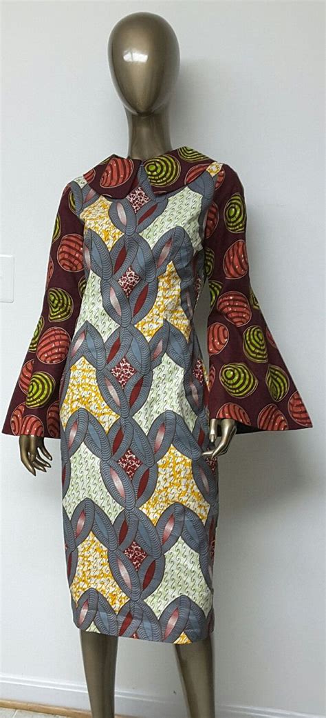 Multi African Wax Print Lined Dress Womens By Nanayahstudio Ankara